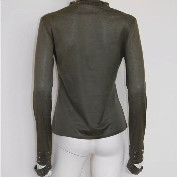 Gucci Tom Ford ruffle neck with gold studs hardware xs - Picture 3 of 6